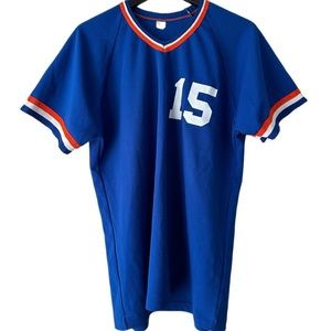 80s Vintage Baker Packers # 15 Blue Ribbon Jersey Shirt L Tee Football Shipping